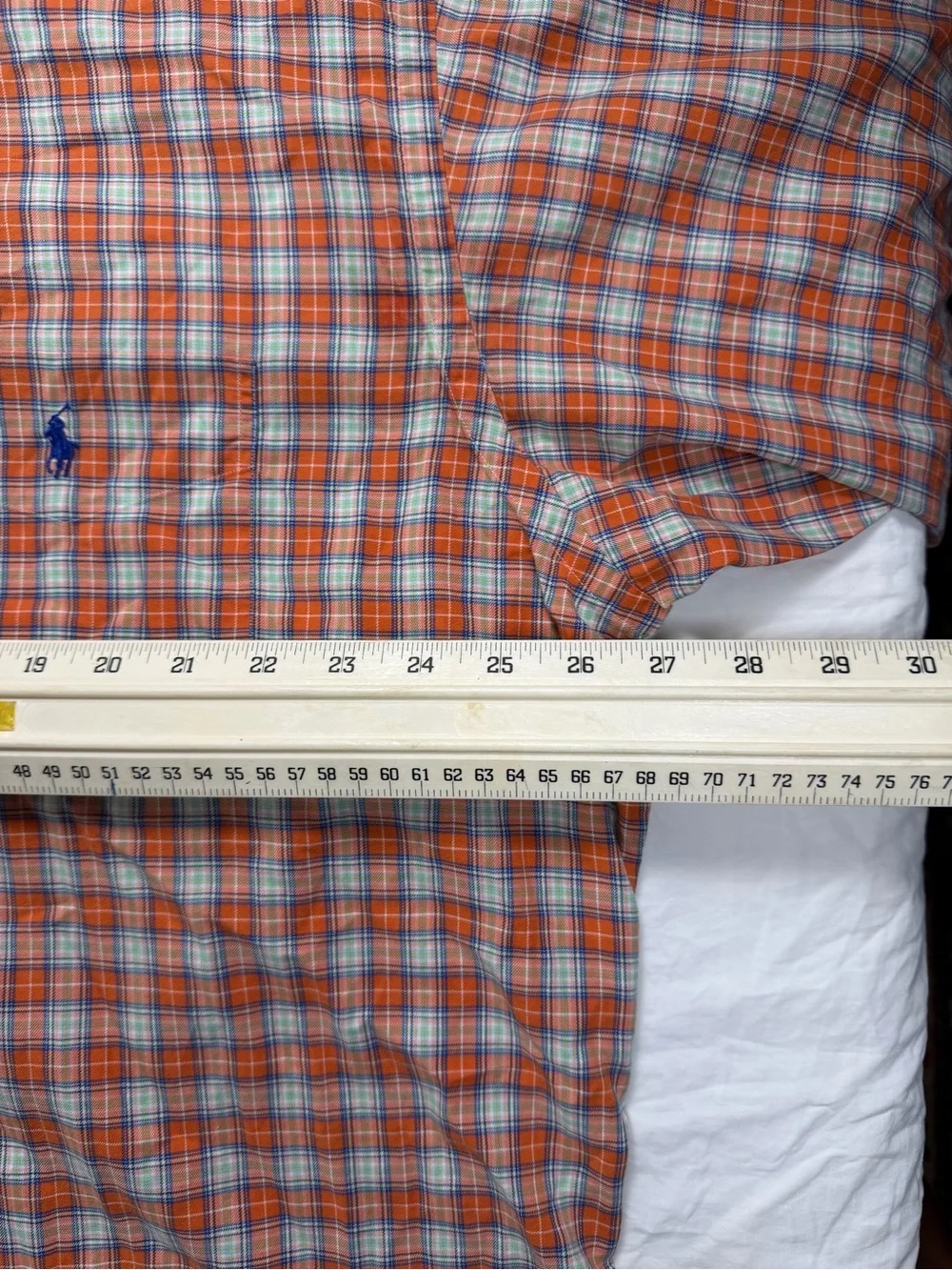 Polo by Ralph Lauren Orange and Blue Plaid Button-Down Shirt